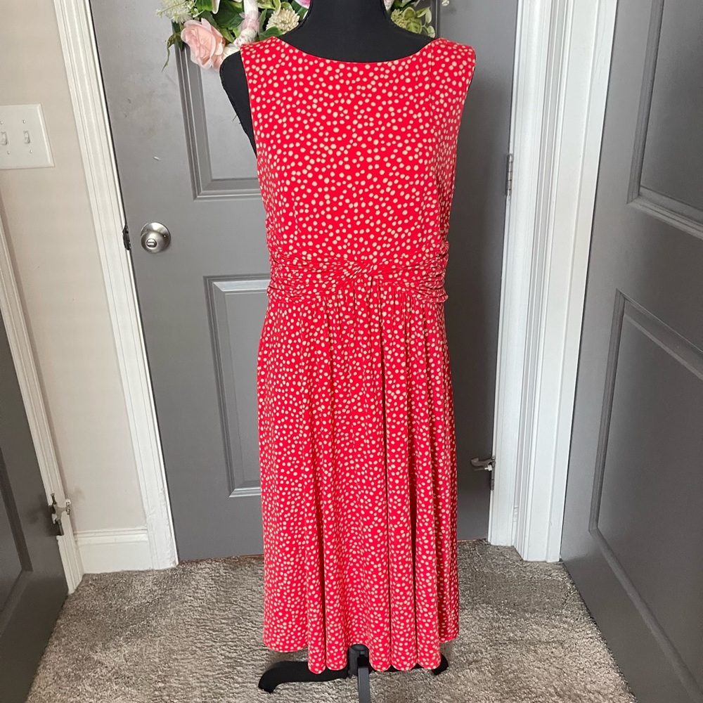 Red Polka Dot Sleeveless Dress Jessica Howard Size 10